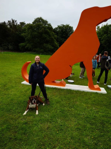 Goodwoof Boxer with orange Goodwoofdog
